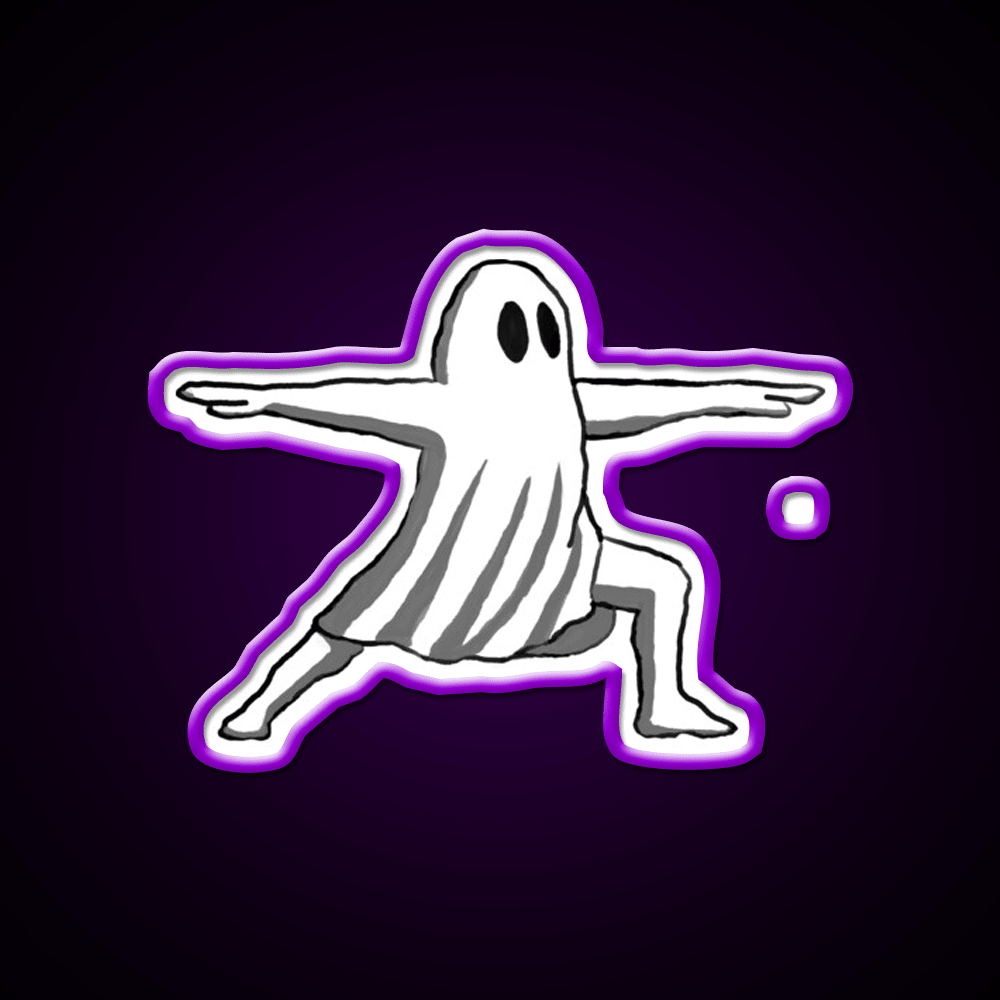 Ghost In Warrior Ii Pose Ghost Yoga Led Neon Sign Rgb Color - Shineneon