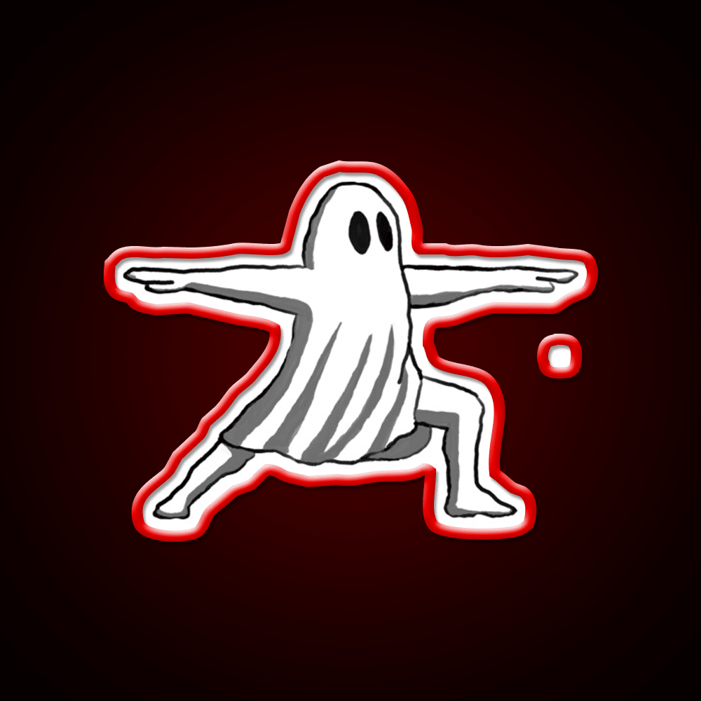 Ghost In Warrior Ii Pose Ghost Yoga Led Neon Sign Rgb Color - Shineneon