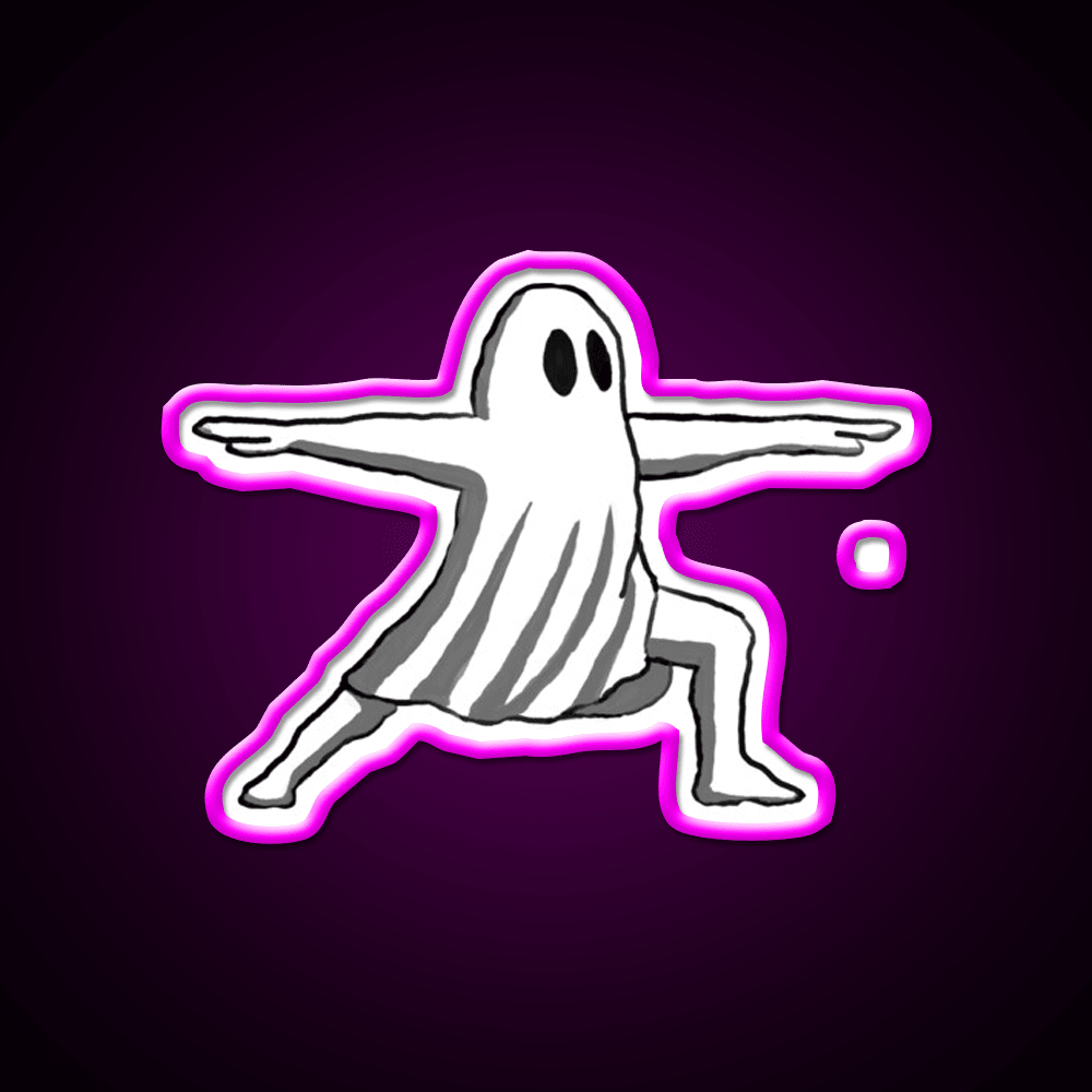 Ghost In Warrior Ii Pose Ghost Yoga Led Neon Sign Rgb Color - Shineneon