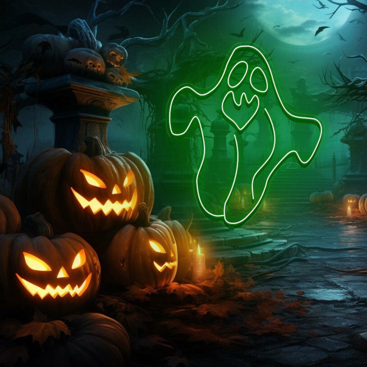 Ghost Neon Sign Halloween Holiday Party Wall | Shineneon