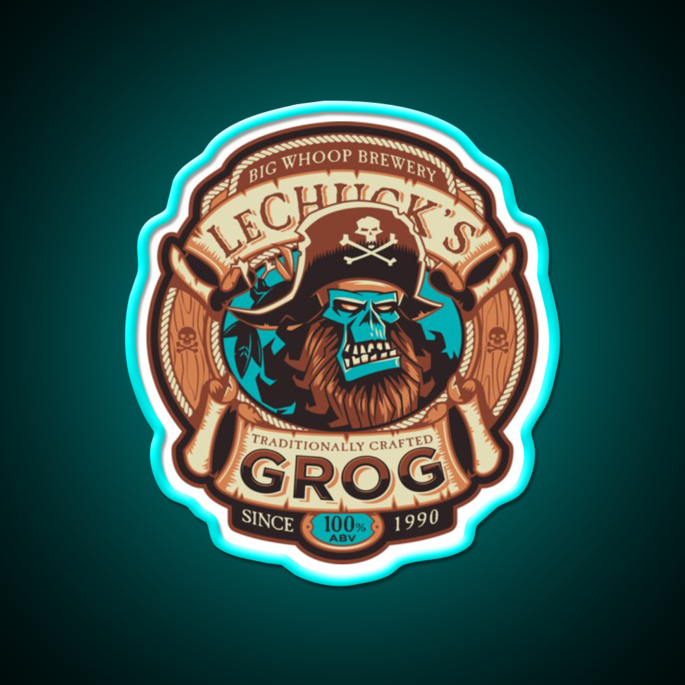 Ghost Pirate Grog Craft Beer Gamer Beer Bar Decor Led Neon Sign Rgb Color