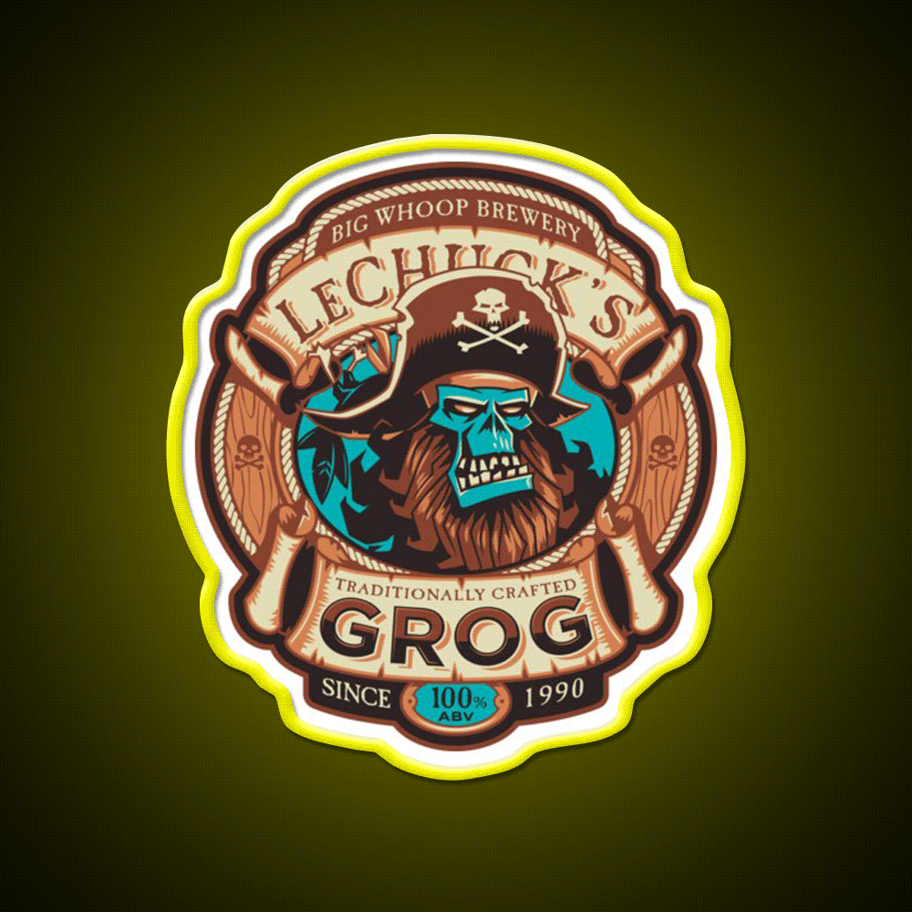 Ghost Pirate Grog Craft Beer Gamer Beer Bar Decor Led Neon Sign Rgb Color