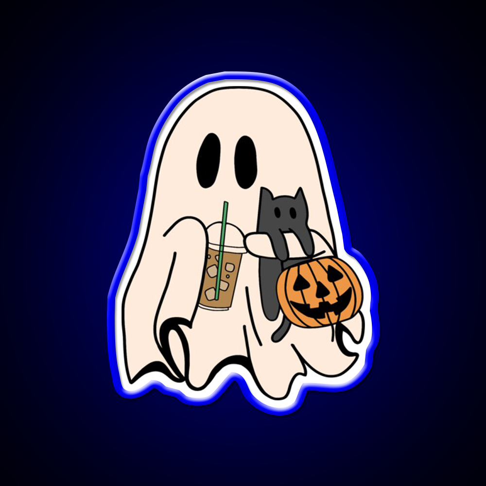 Ghost Vibes Cafe Led Neon Sign Espresso Bar Art Rgb Color