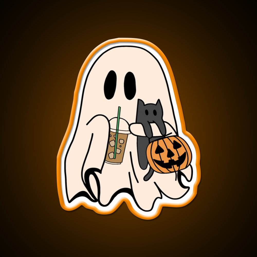 Ghost Vibes Cafe Led Neon Sign Espresso Bar Art Rgb Color