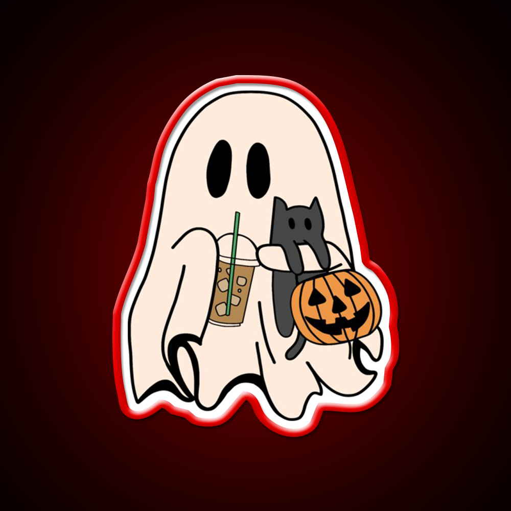 Ghost Vibes Cafe Led Neon Sign Espresso Bar Art Rgb Color