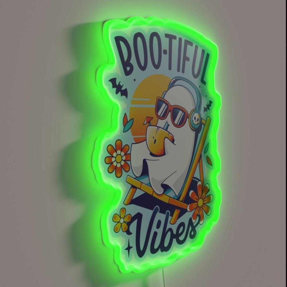 Ghostly Summer Vibes Spooky Ghost Rgb Led Neon Sign - Shineneon