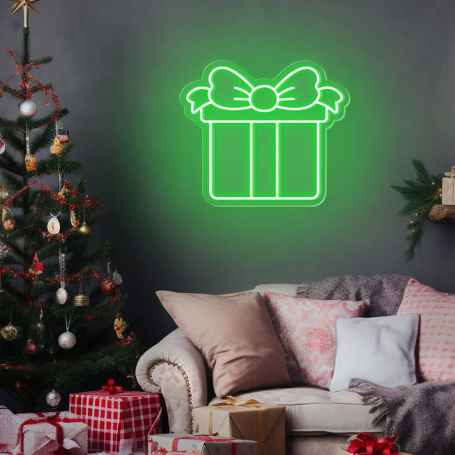 Gift Box Neon Sign For Weddings Birthdays And Home Decor | Shineneon