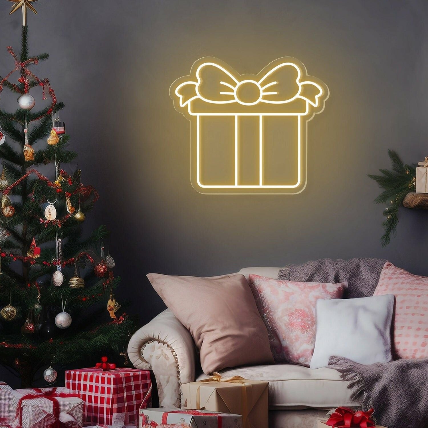 Gift Box Neon Sign For Weddings Birthdays And Home Decor | Shineneon