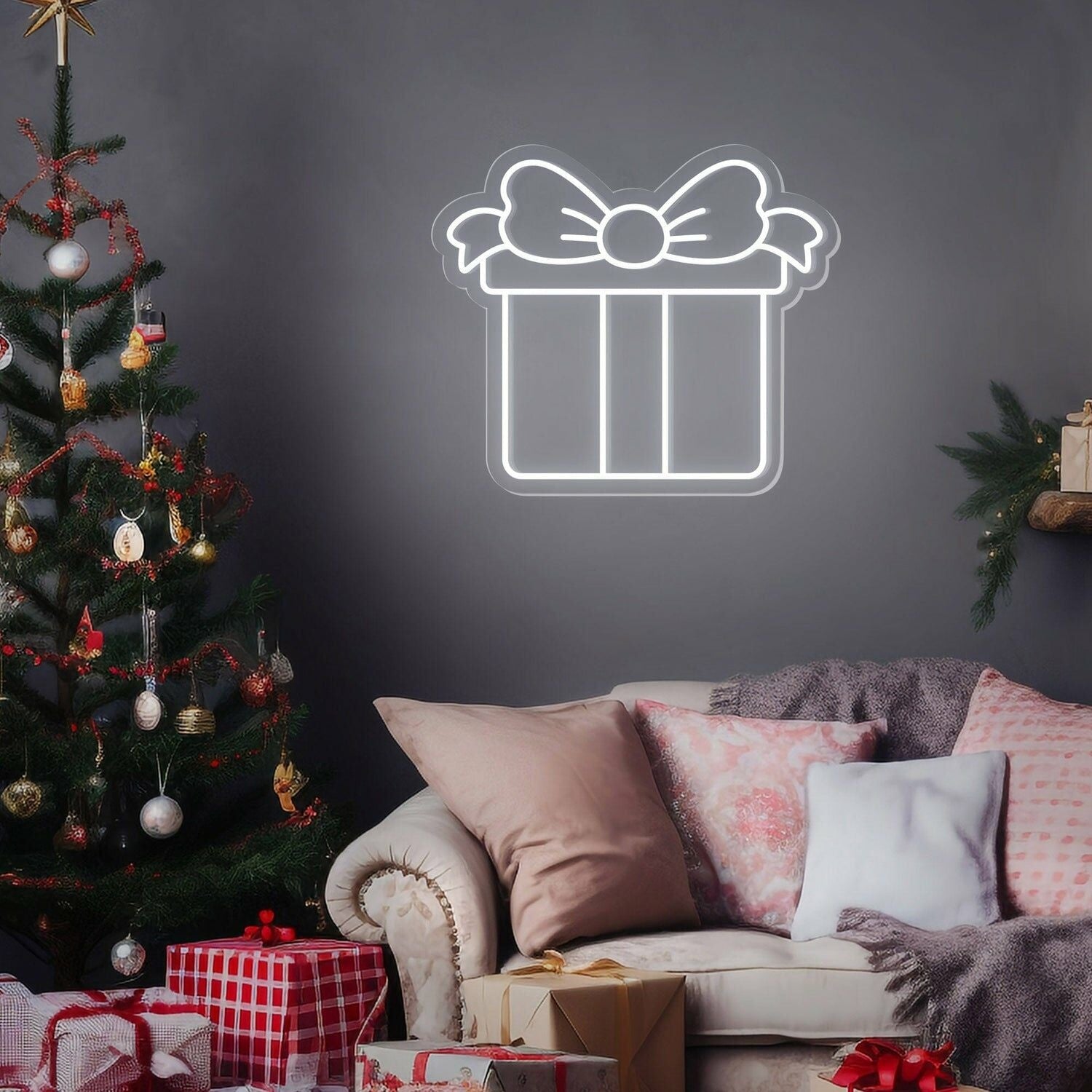 Gift Box Neon Sign For Weddings Birthdays And Home Decor | Shineneon