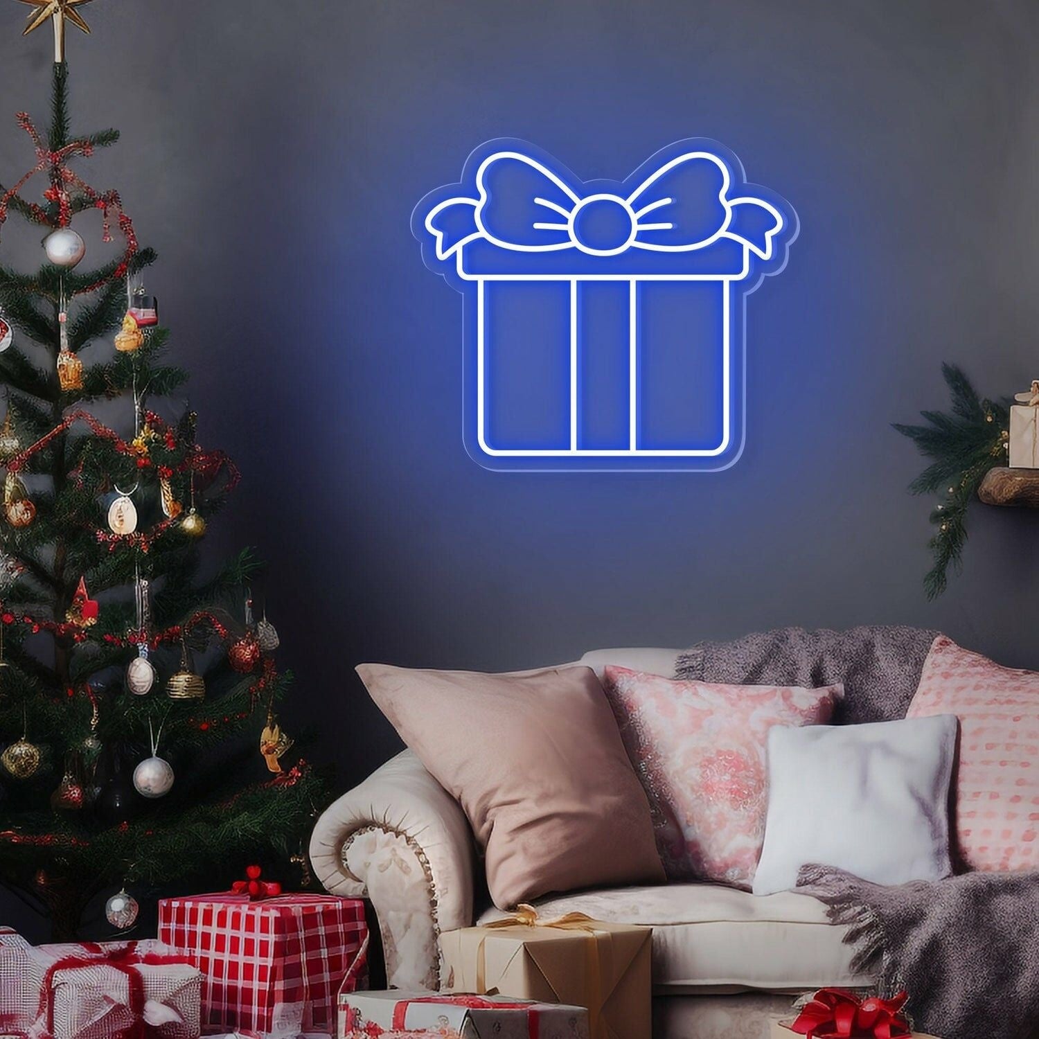 Gift Box Neon Sign For Weddings Birthdays And Home Decor | Shineneon