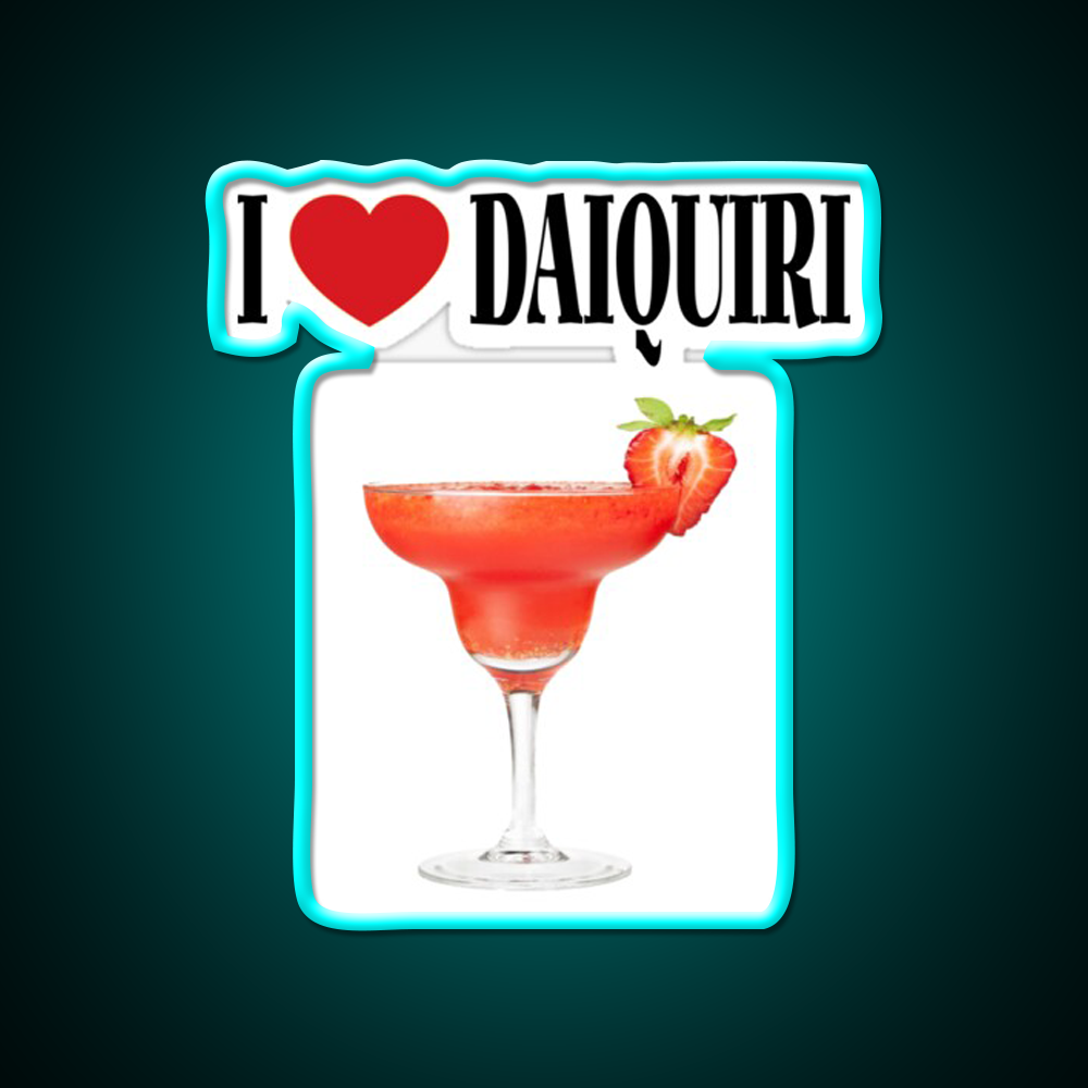 Gift For Those Who Loves Daiquiri Cocktail Bar Decor Led Neon Sign Rgb Color - Size and dimension reference