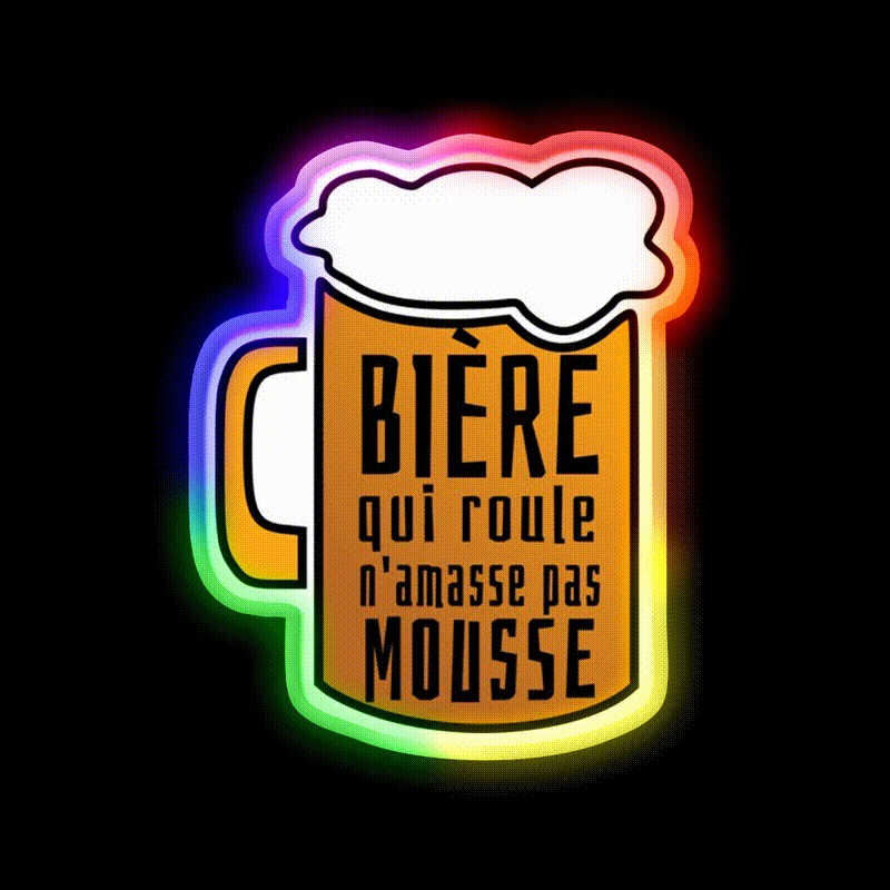 Gift Humor Man Beer Aperitif Man Cave Bar Led Neon Sign Rgb Color - LED neon sign close-up detail