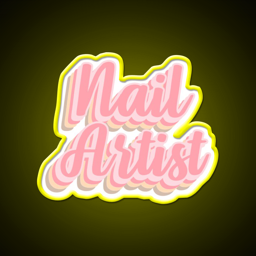 Gift Idea For Nail Artist Nail Salon Led Neon Sign Rgb Color - Custom LED neon sign front view