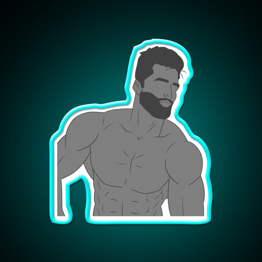 Gigachad Gym Fitness Led Neon Sign Rgb Color