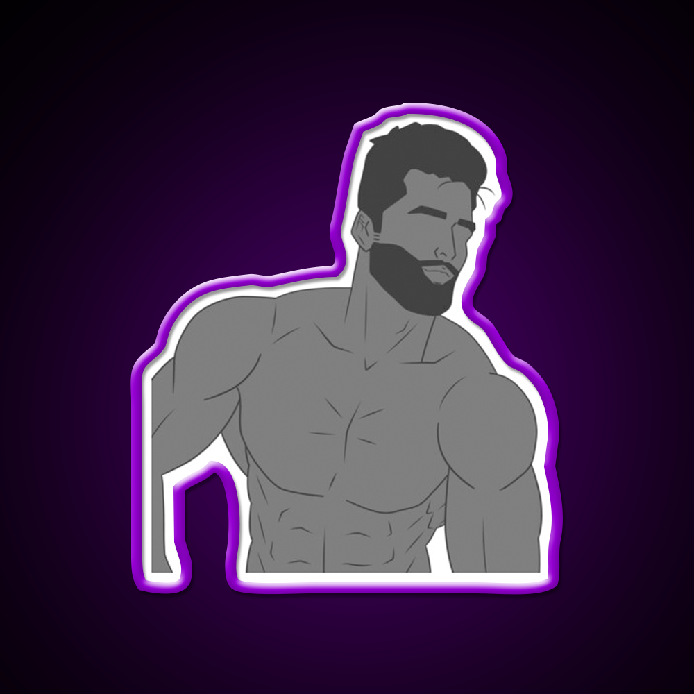 Gigachad Gym Fitness Led Neon Sign Rgb Color