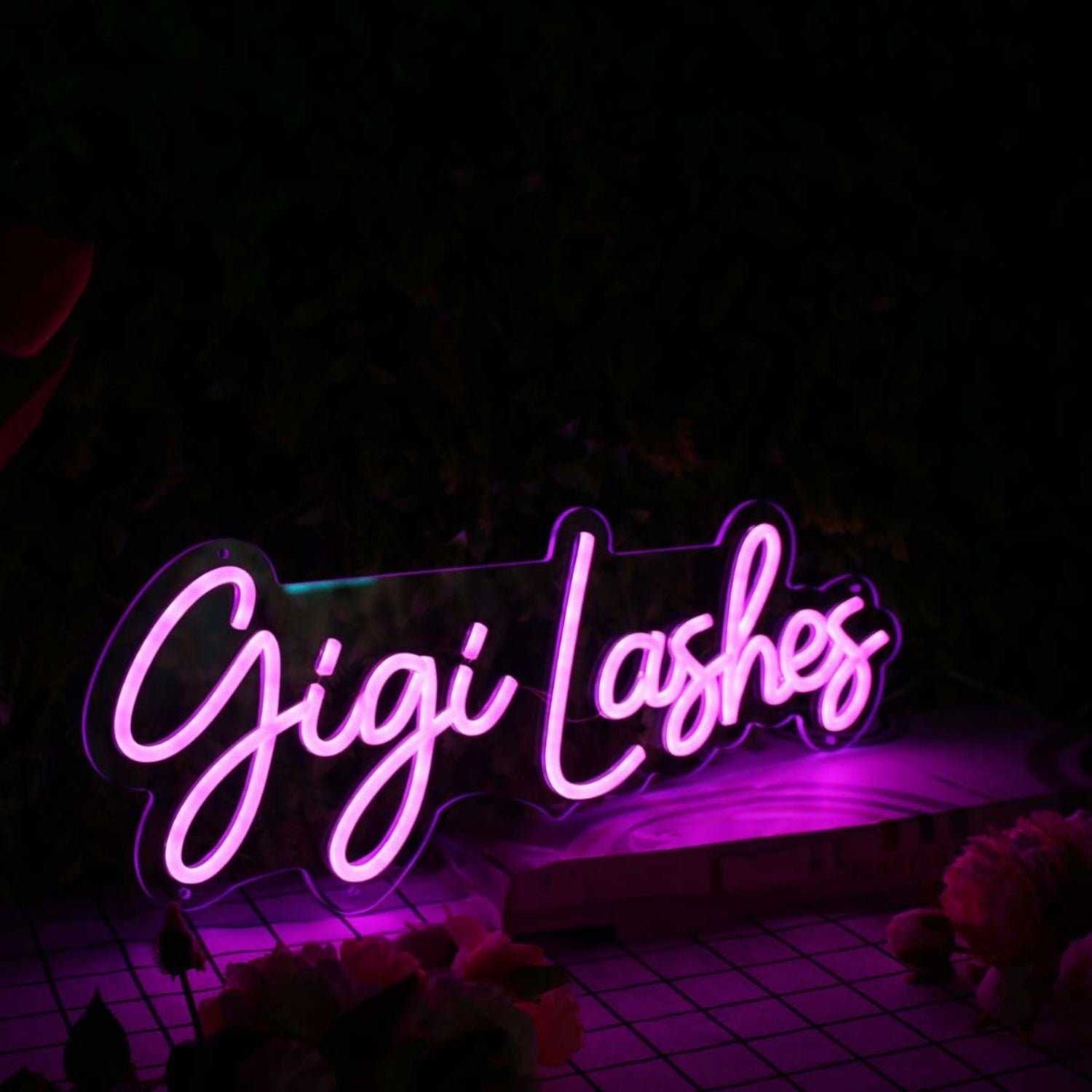 Gigi Lashes Purple Led Neon Sign - Shineneon