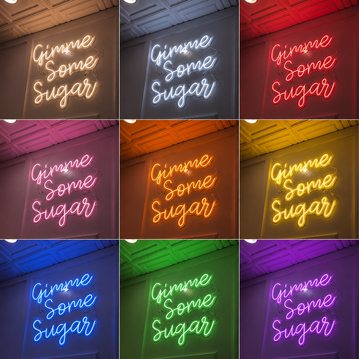 Gimme Some Sugar LED Neon Sign - 05 Color Grid