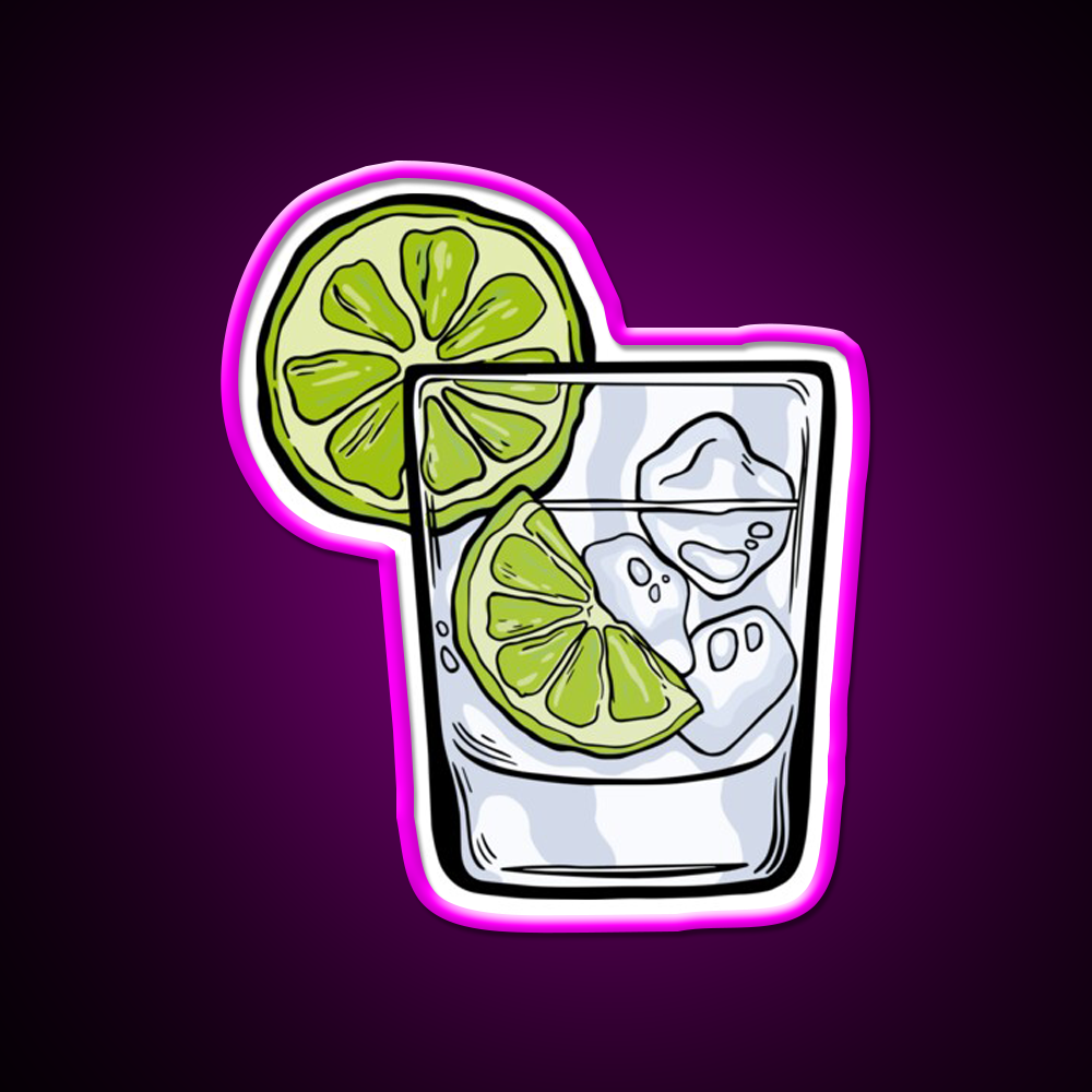 Gin And Tonic Cocktail Bar Decor Led Neon Sign Rgb Color - Neon sign mounted on wall in room