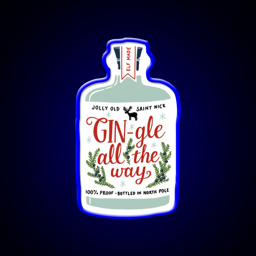 Gin Gle All The Way Cocktail Bar Decor Led Neon Sign Rgb Color - Shineneon