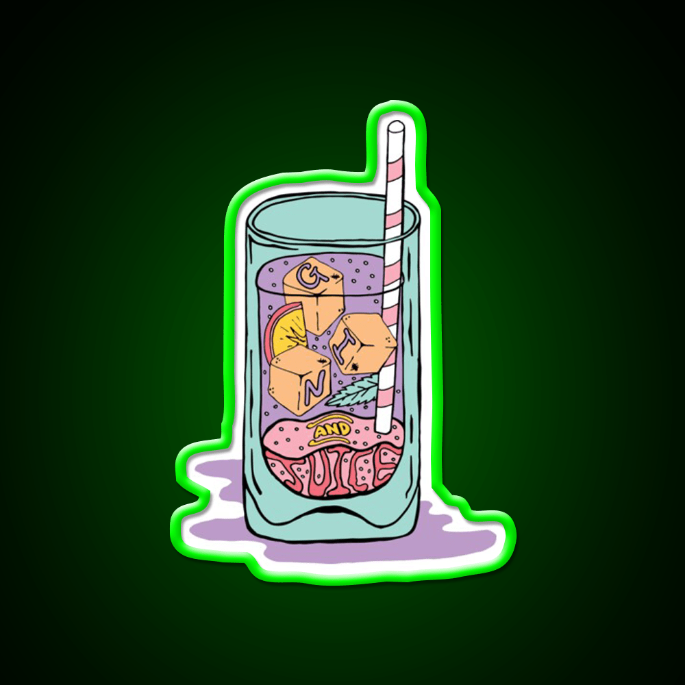 Gin Juice Cocktail Bar Decor Led Neon Sign Rgb Color - Shineneon