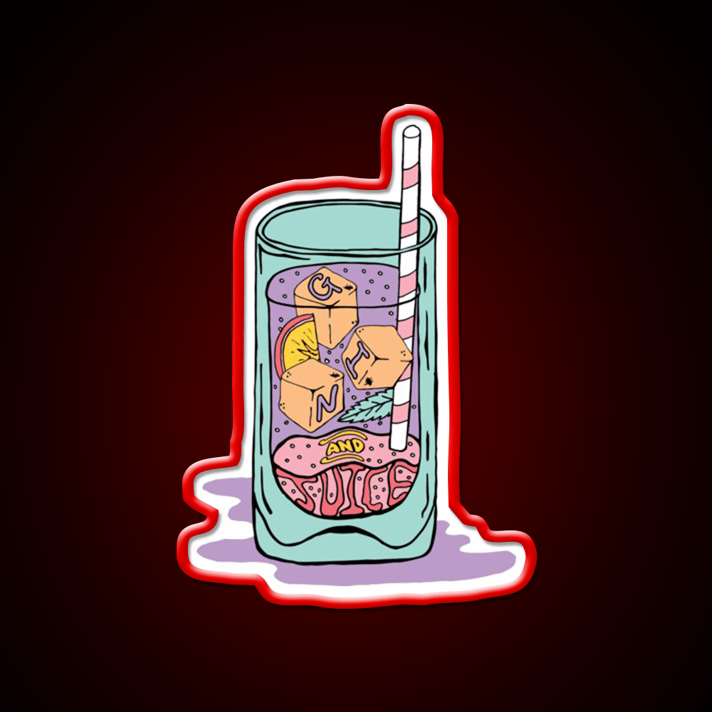 Gin Juice Cocktail Bar Decor Led Neon Sign Rgb Color - Shineneon