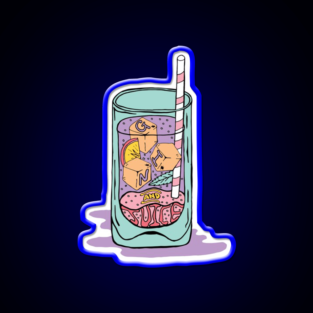 Gin Juice Cocktail Bar Decor Led Neon Sign Rgb Color - Shineneon