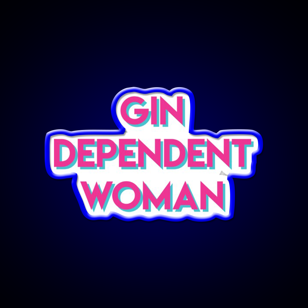 Gindependent Dependent Gin Lovers Cocktail Bar Decor Led Neon Sign Rgb Color - LED neon sign view 5
