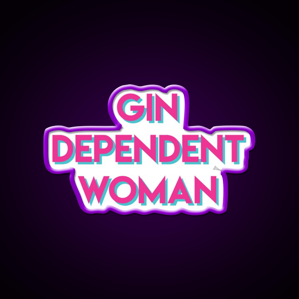 Gindependent Dependent Gin Lovers Cocktail Bar Decor Led Neon Sign Rgb Color - Shineneon