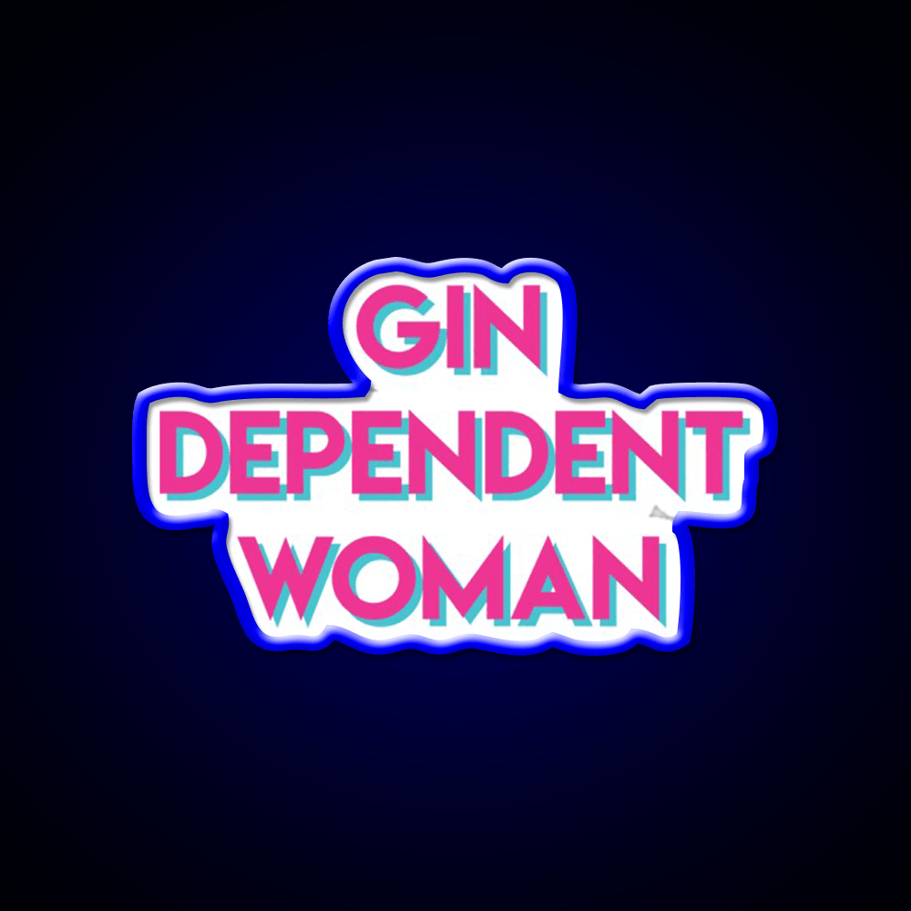 Gindependent Dependent Gin Lovers Cocktail Bar Decor Led Neon Sign Rgb Color - Shineneon