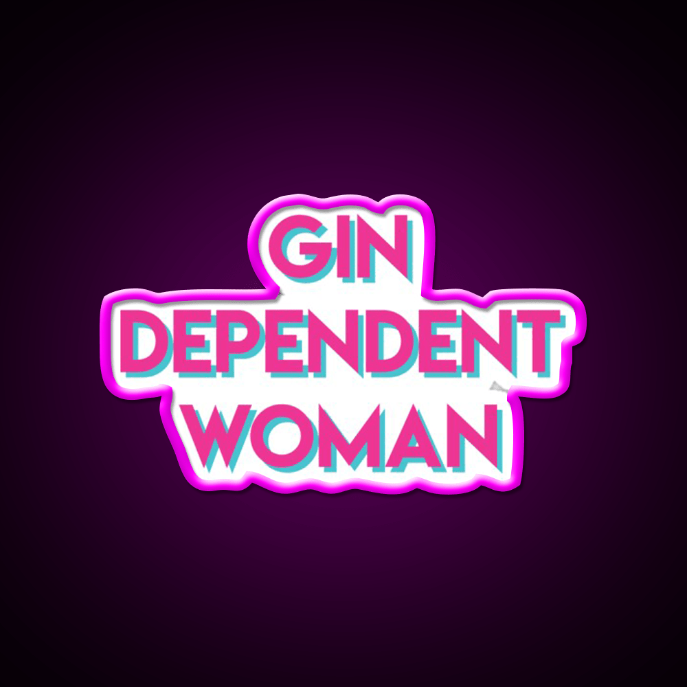 Gindependent Dependent Gin Lovers Cocktail Bar Decor Led Neon Sign Rgb Color - Shineneon