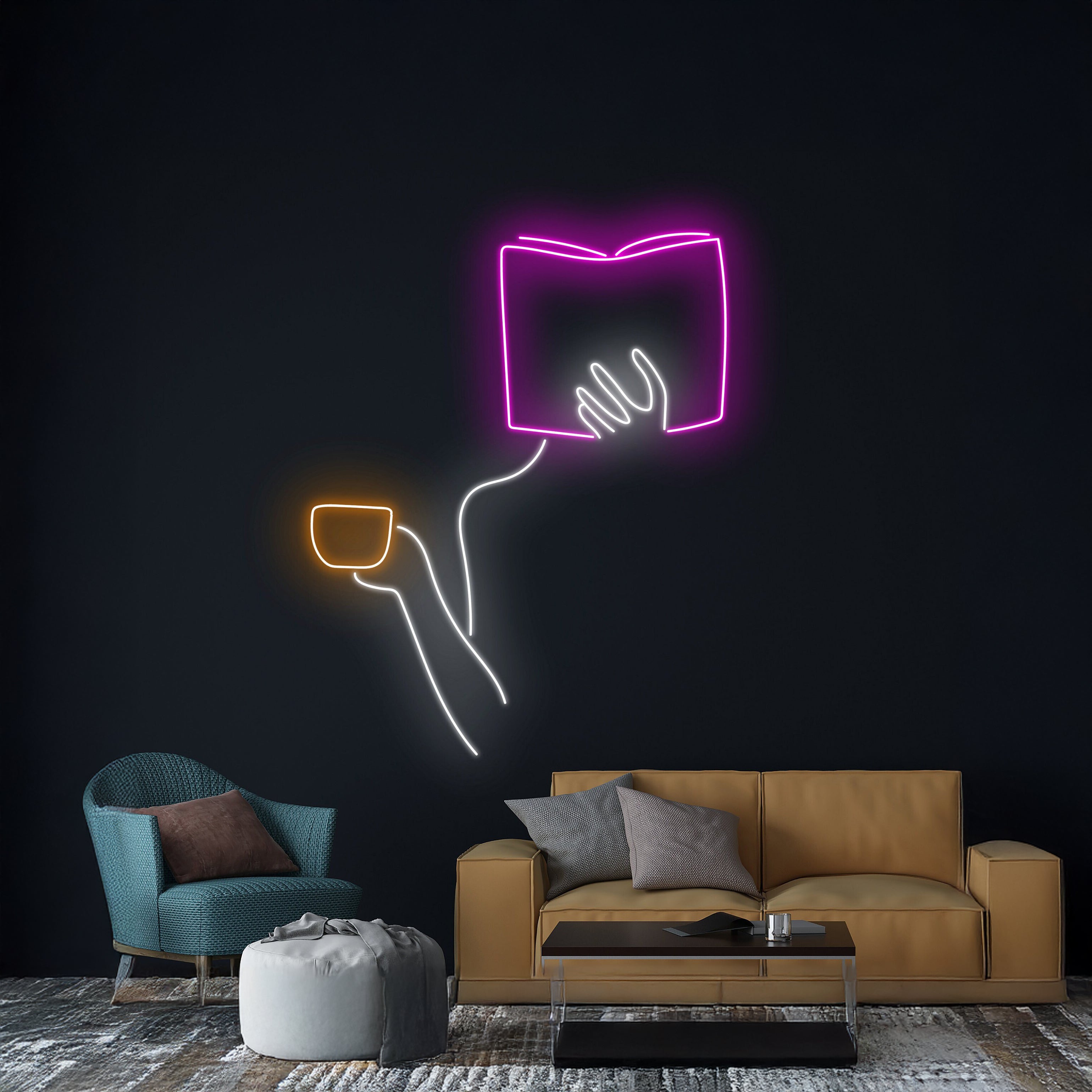 Girl Book Coffee Neon Sign Room Decor | Shineneon