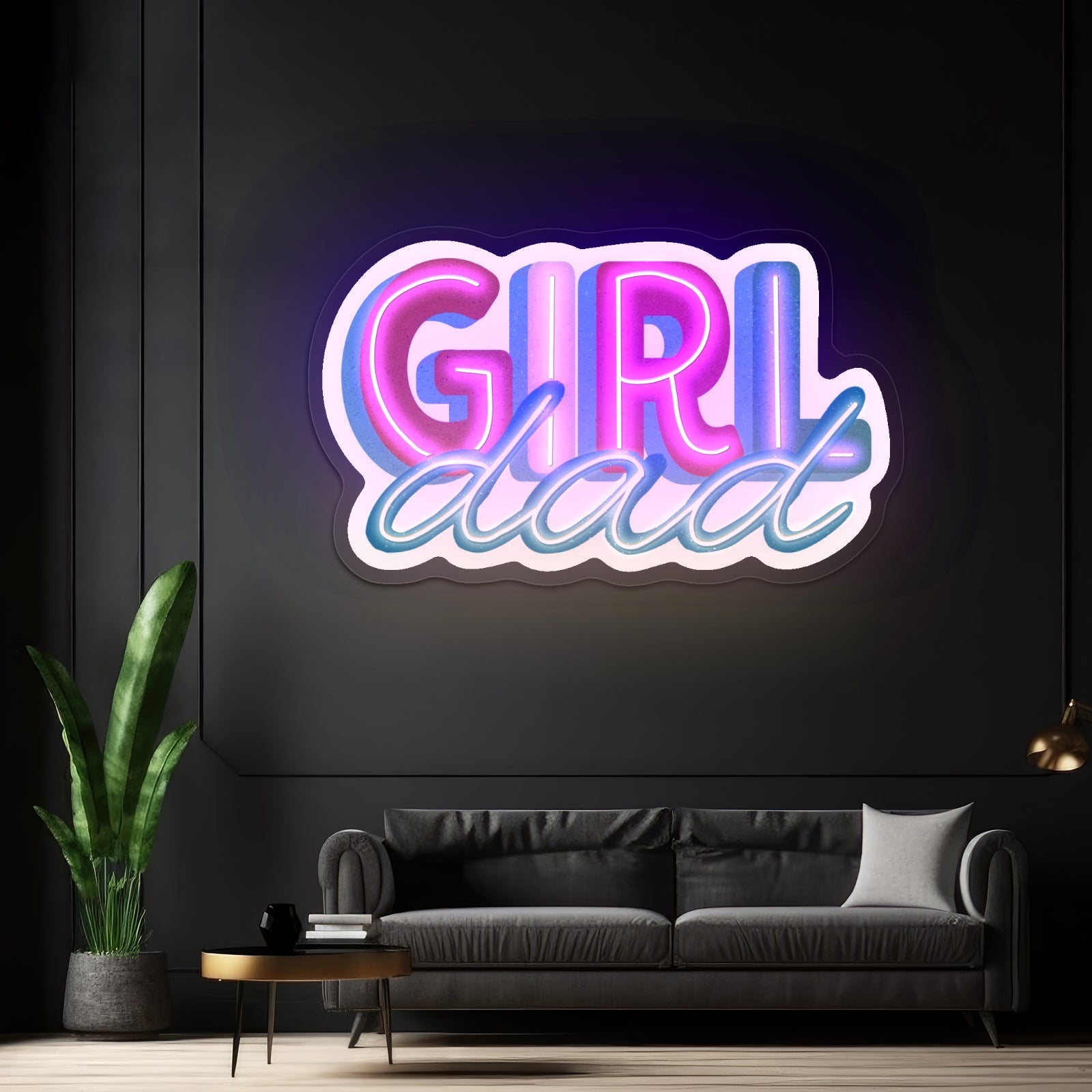 Girl Dad Personalized Light Signs - Shineneon