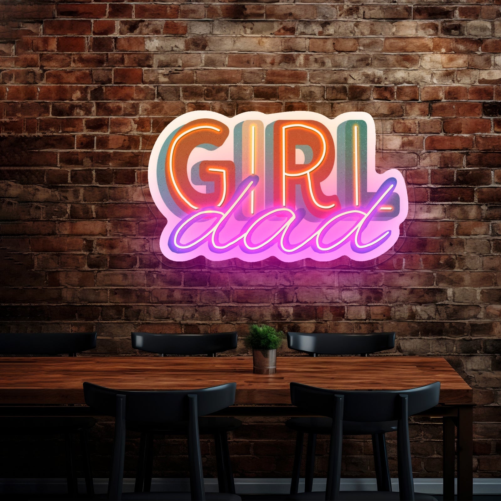 Girl Dad Personalized Light Signs - Shineneon