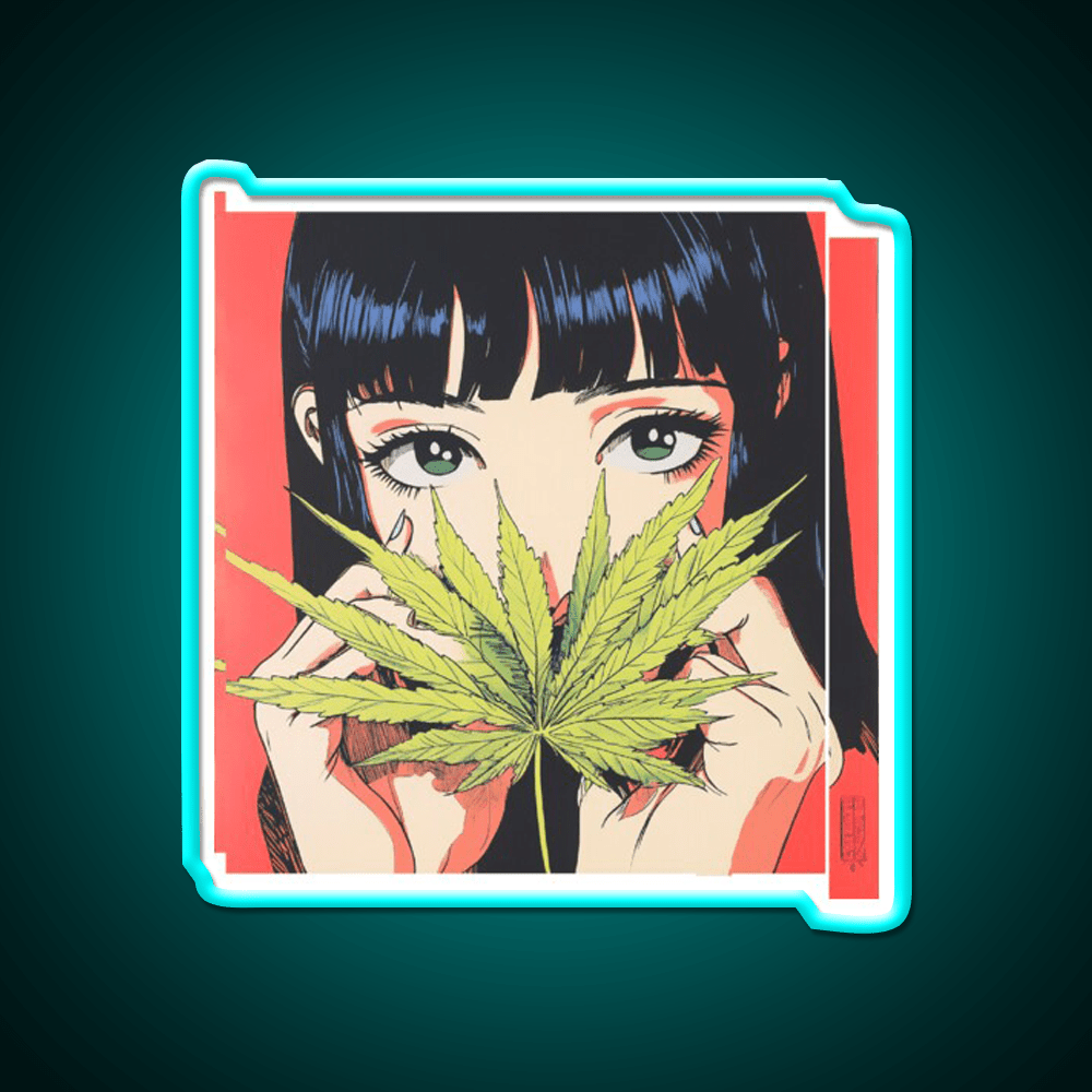 Girl Hemp Inspired Green Leaf Led Neon Sign 420 Neon Decor Rgb Color - Shineneon