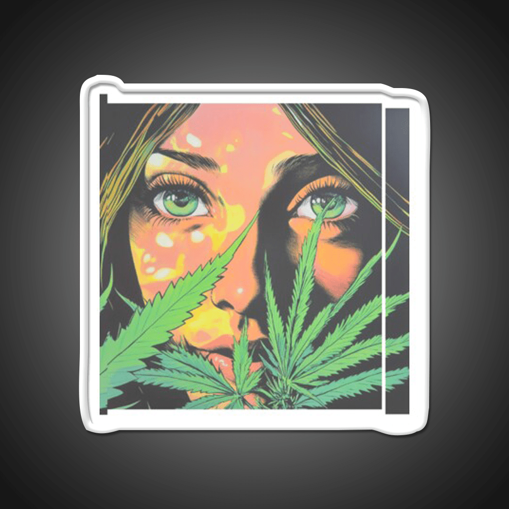Girl Hemp Inspired Green Leaf Led Neon Sign Rgb Color - Shineneon