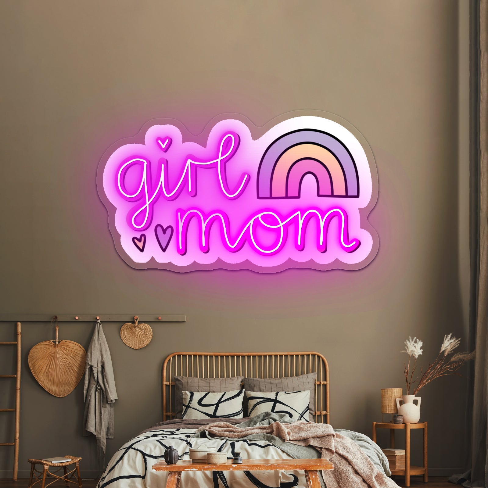 Girl Mom Rainbow Neon Signs