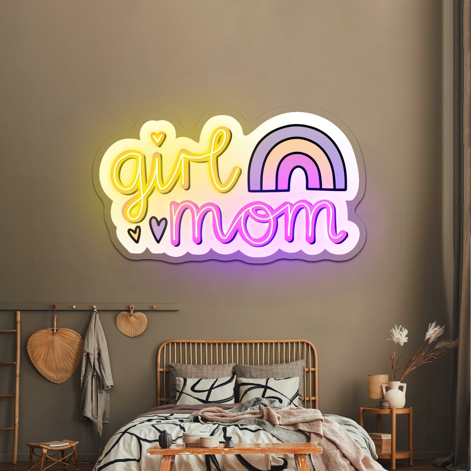 Girl Mom Rainbow Neon Signs