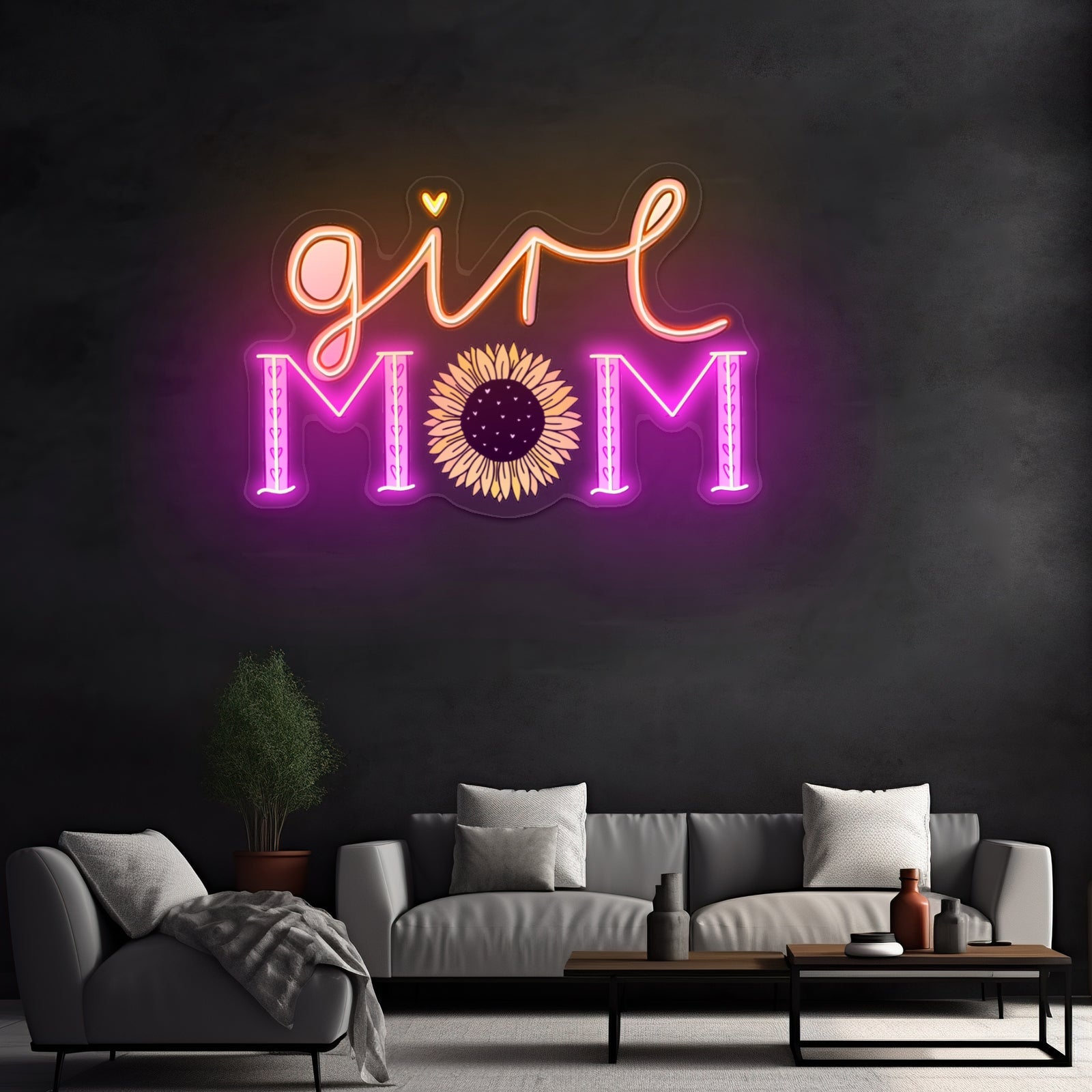 Girl Mom Sunflower Neon Signs For Sale - Shineneon