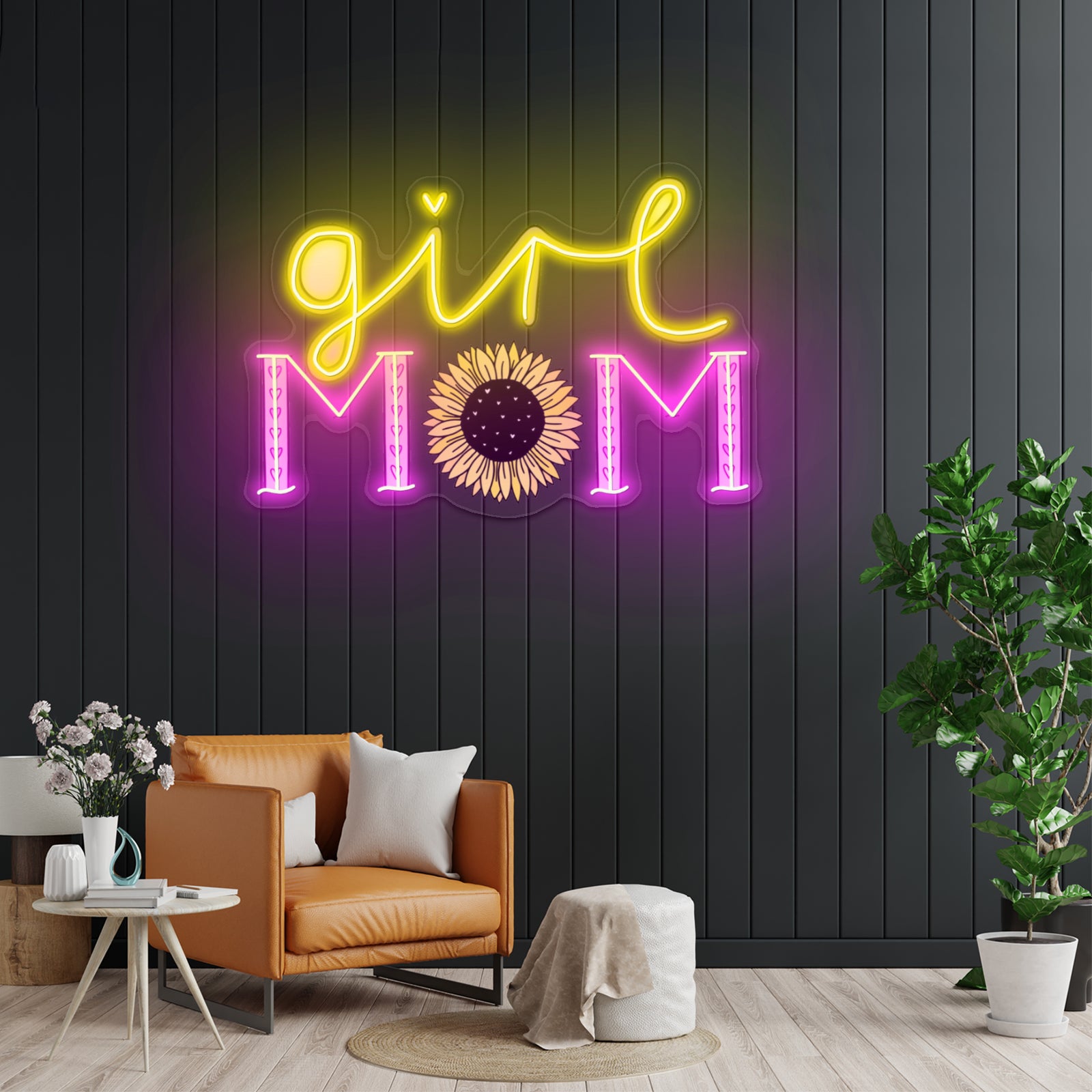 Girl Mom Sunflower Neon Signs For Sale