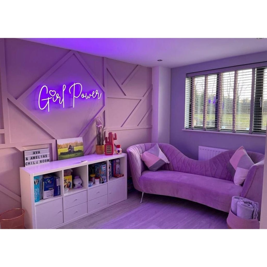 Girl Power Heart Neon Signs Neon Lights Led Neon Signs - Shineneon