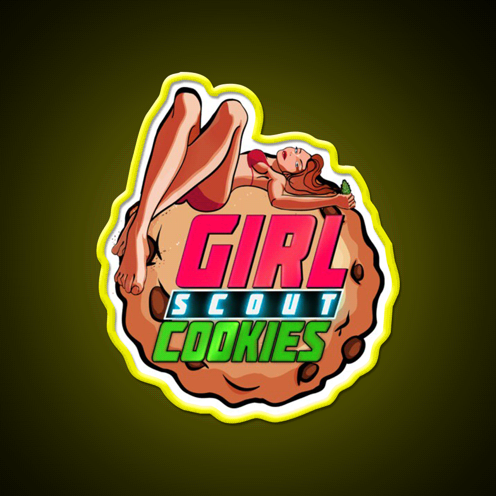 Girl Scout Cookies Original Weed Strain Green Leaf Led Neon Sign Rgb Color - Custom LED neon sign front view