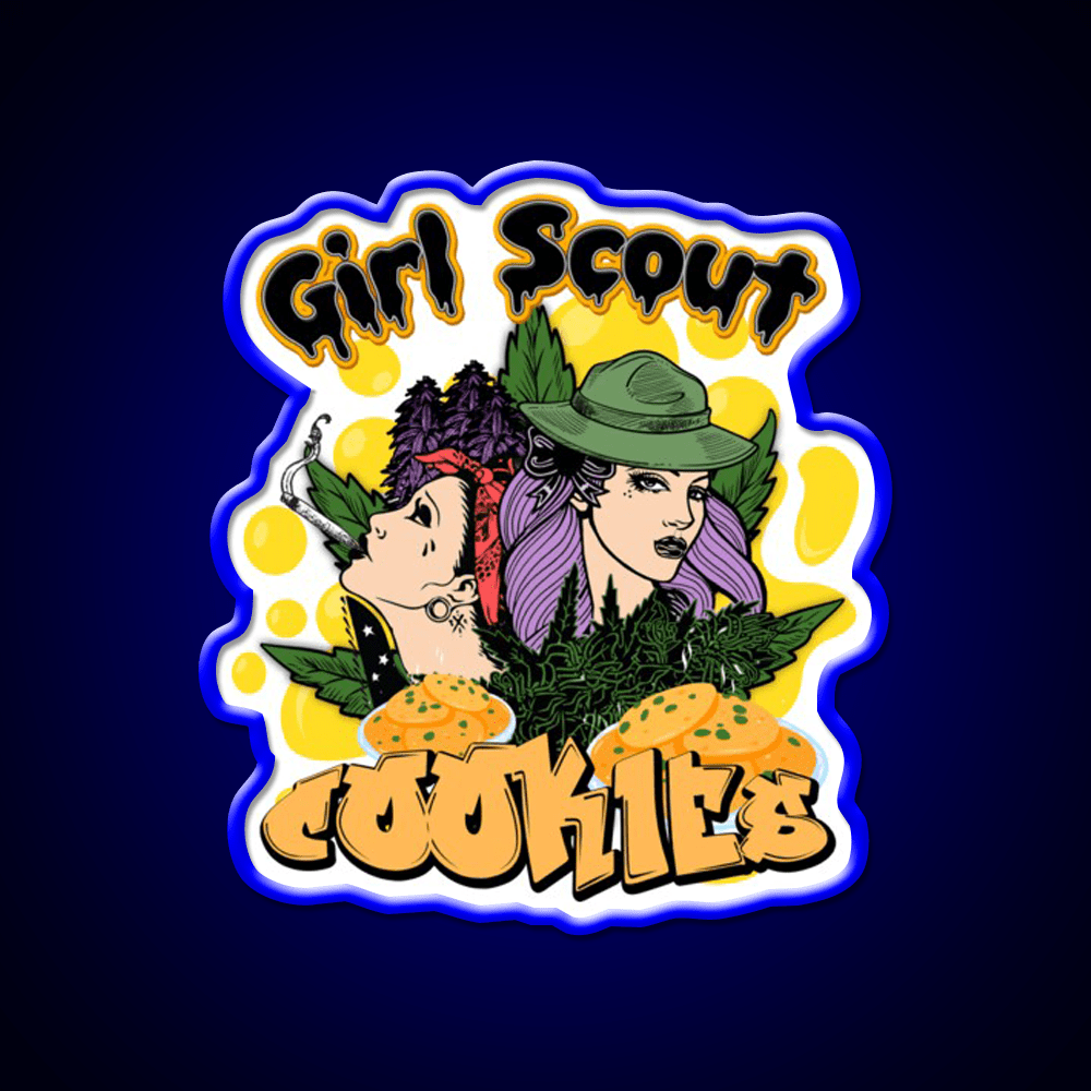 Girl Scout Cookies Weed Strain Hemp Inspired Green Leaf Led Neon Sign Rgb Color - Shineneon