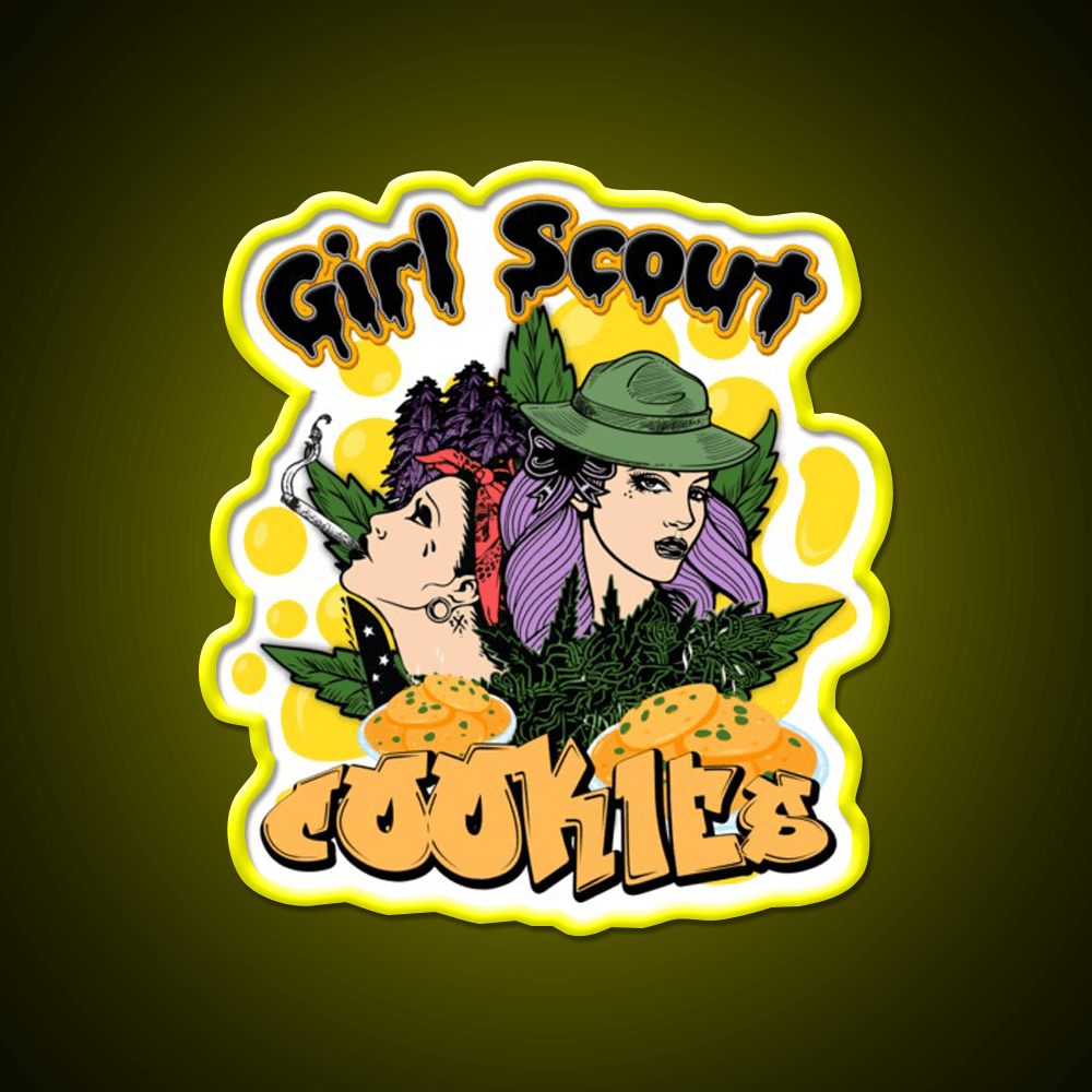 Girl Scout Cookies Weed Strain Hemp Inspired Green Leaf Led Neon Sign Rgb Color - Shineneon