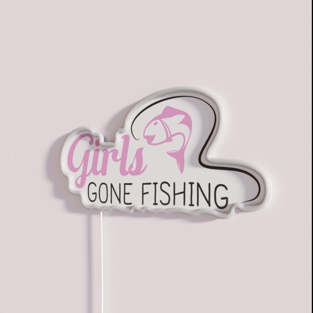 Girls Gone Fishing Funny Gift Rgb Led Neon Sign - Shineneon