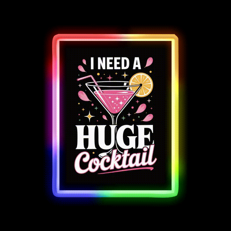 Girls Night Out Cocktail Design Funny Man Cave Bar Led Neon Sign Rgb Color
