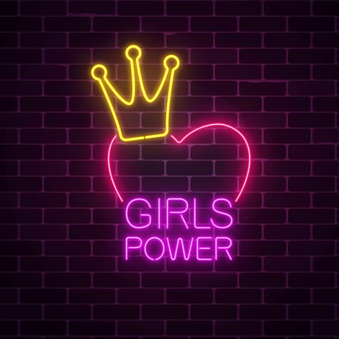 Girls Power Crown Heart Led Sign Business Neon Sign - Shineneon