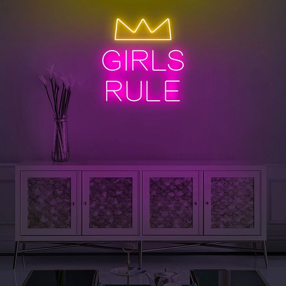 Girls Rule Queen Crown Led Sign Business Neon Sign - Shineneon