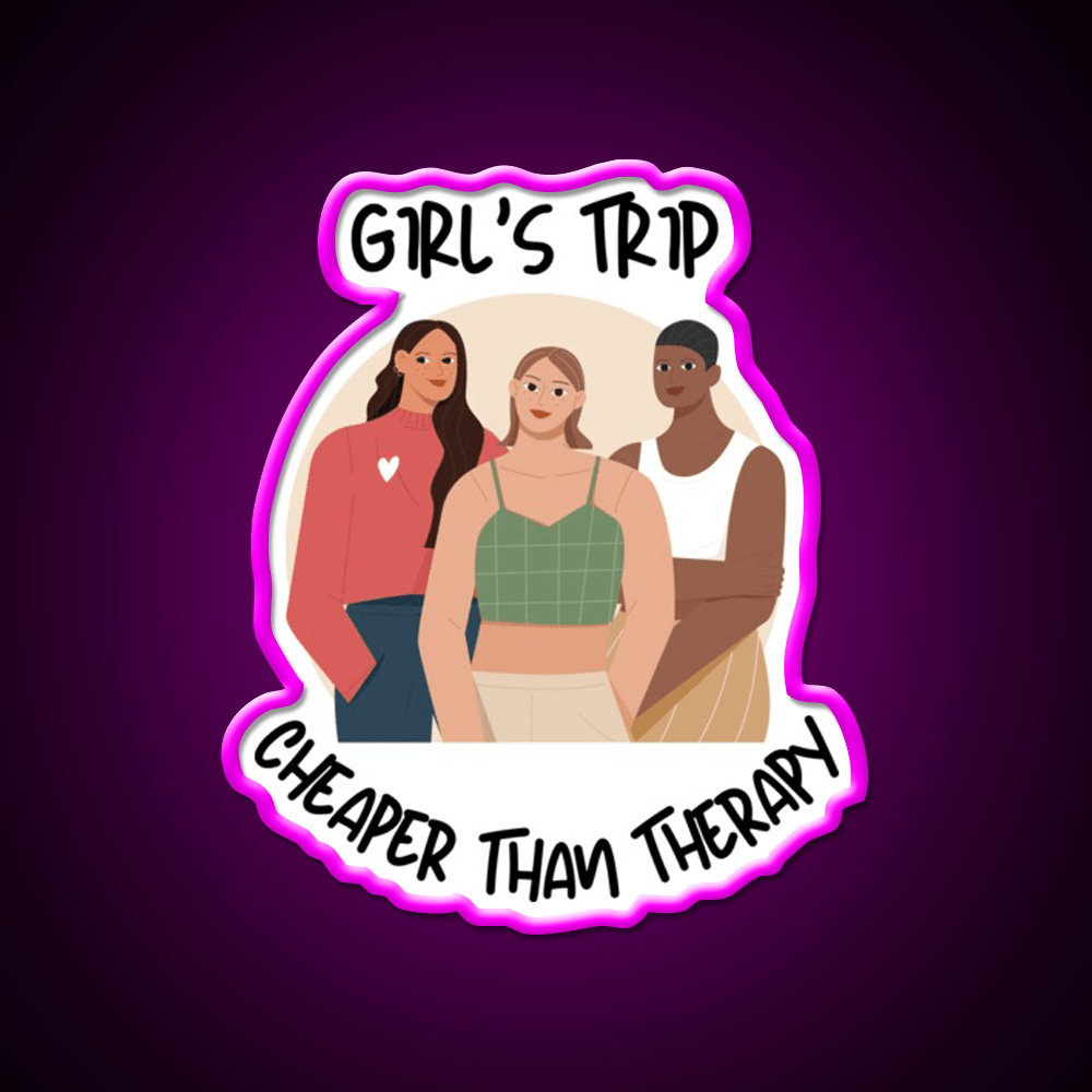 Girls Trip Than Therapy Party Drink Tequila Led Neon Sign Bar Neon Sign Rgb Color - Shineneon