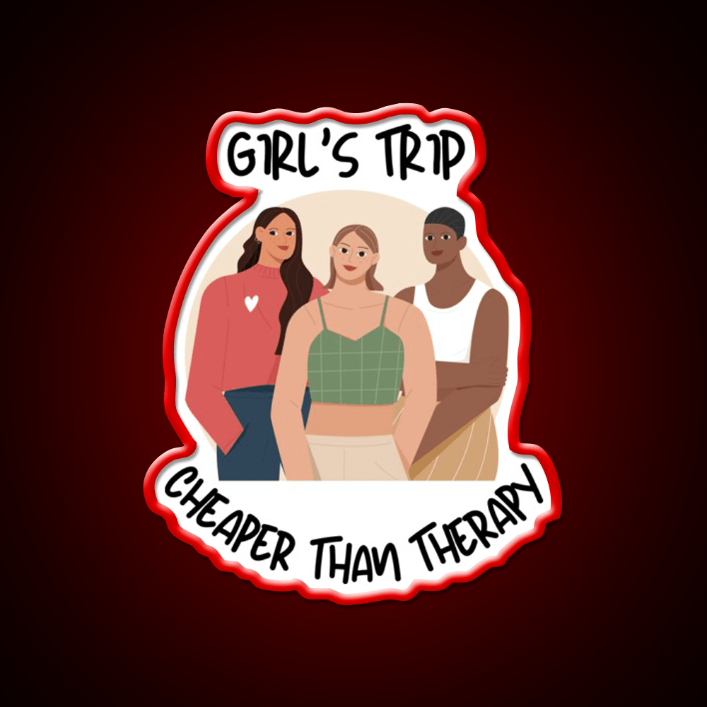 Girls Trip Than Therapy Party Drink Tequila Led Neon Sign Bar Neon Sign Rgb Color - Shineneon