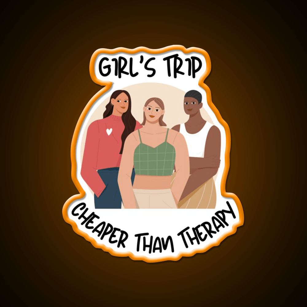 Girls Trip Than Therapy Party Drink Tequila Led Neon Sign Bar Neon Sign Rgb Color - Shineneon